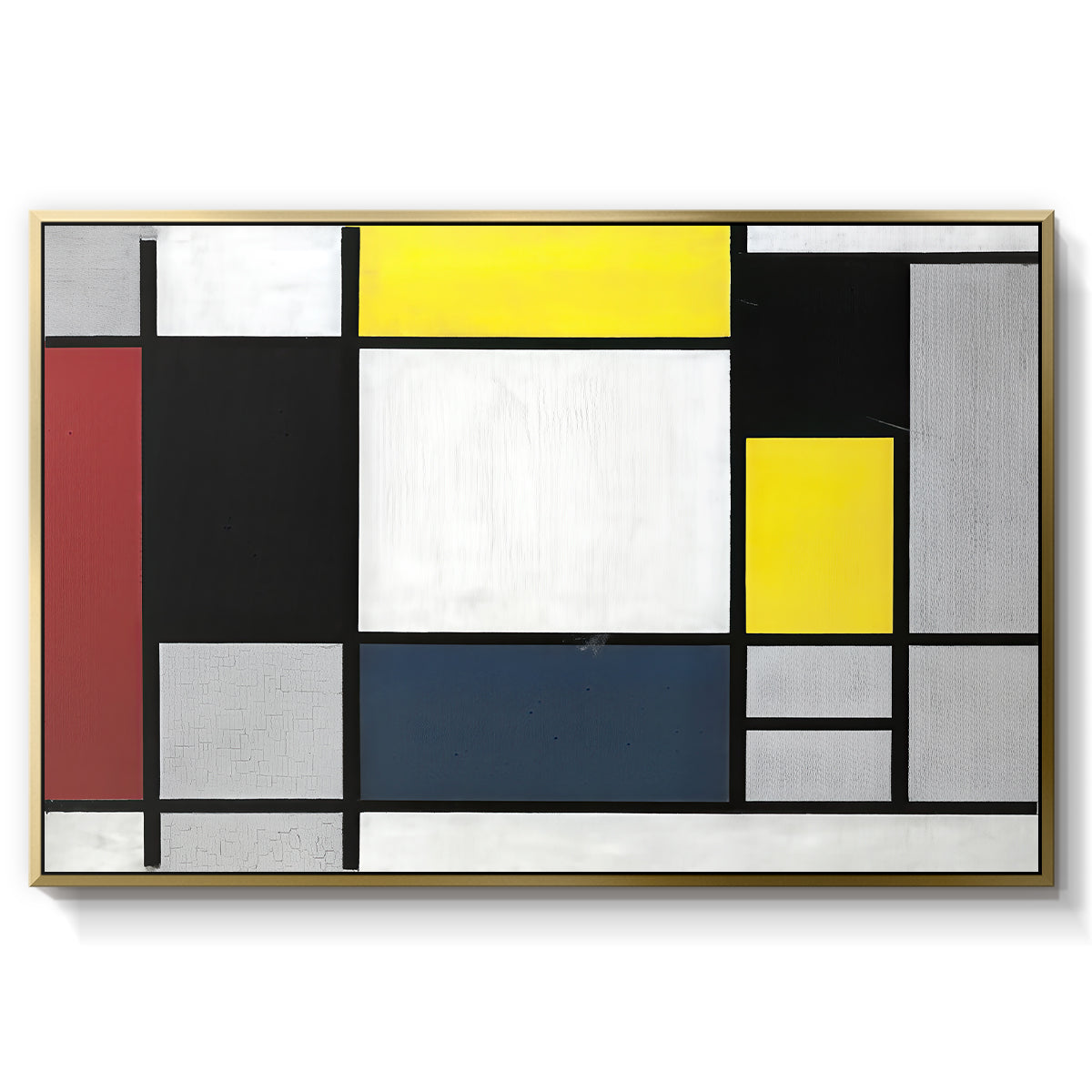 Composition with Yellow, Red, Black, Blue, and Gray, 1920 - Floater Framed Canvas Print