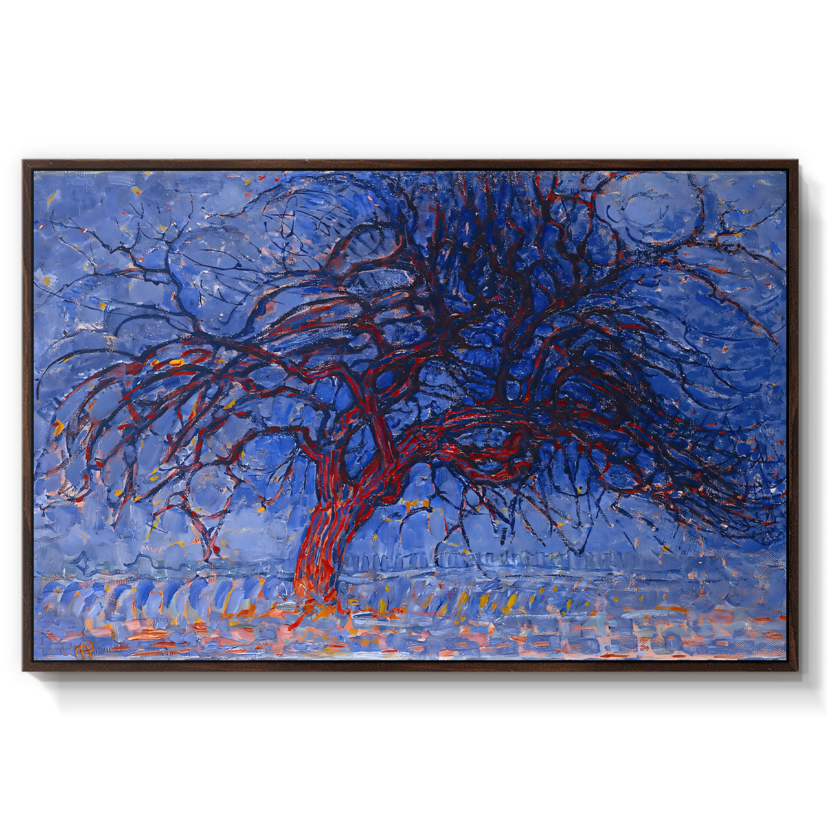 The Red Tree, 1909 - Floater Framed Canvas Print