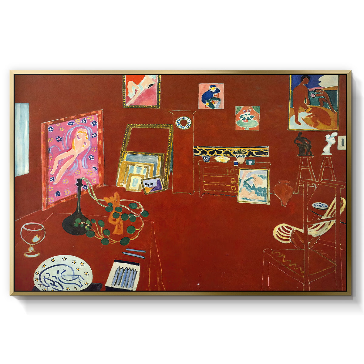 The Red Studio (L'Atelier Rouge), 1911 - Floater Framed Canvas Print