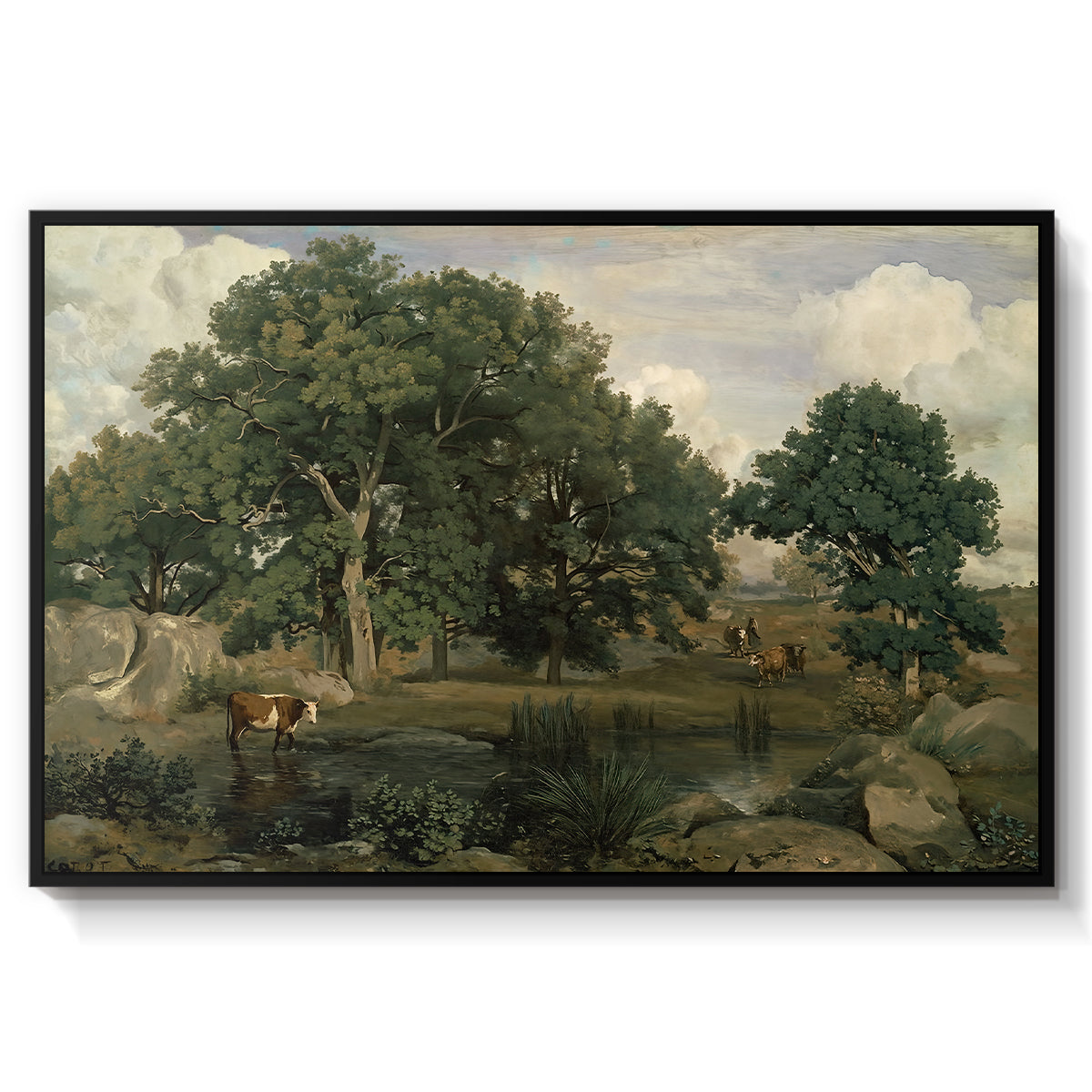 Forest of Fontainebleau, 1846 - Floater Framed Canvas Print