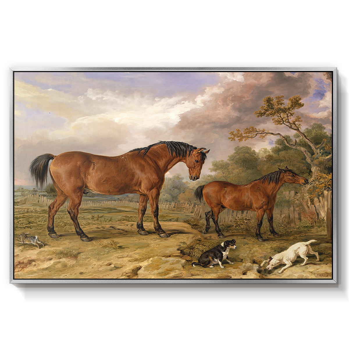 Portrait of Reformer, Blucher, Tory and Crib, Property of Rowland Alston, Esq., M.P., 1835 - Floater Framed Canvas Print