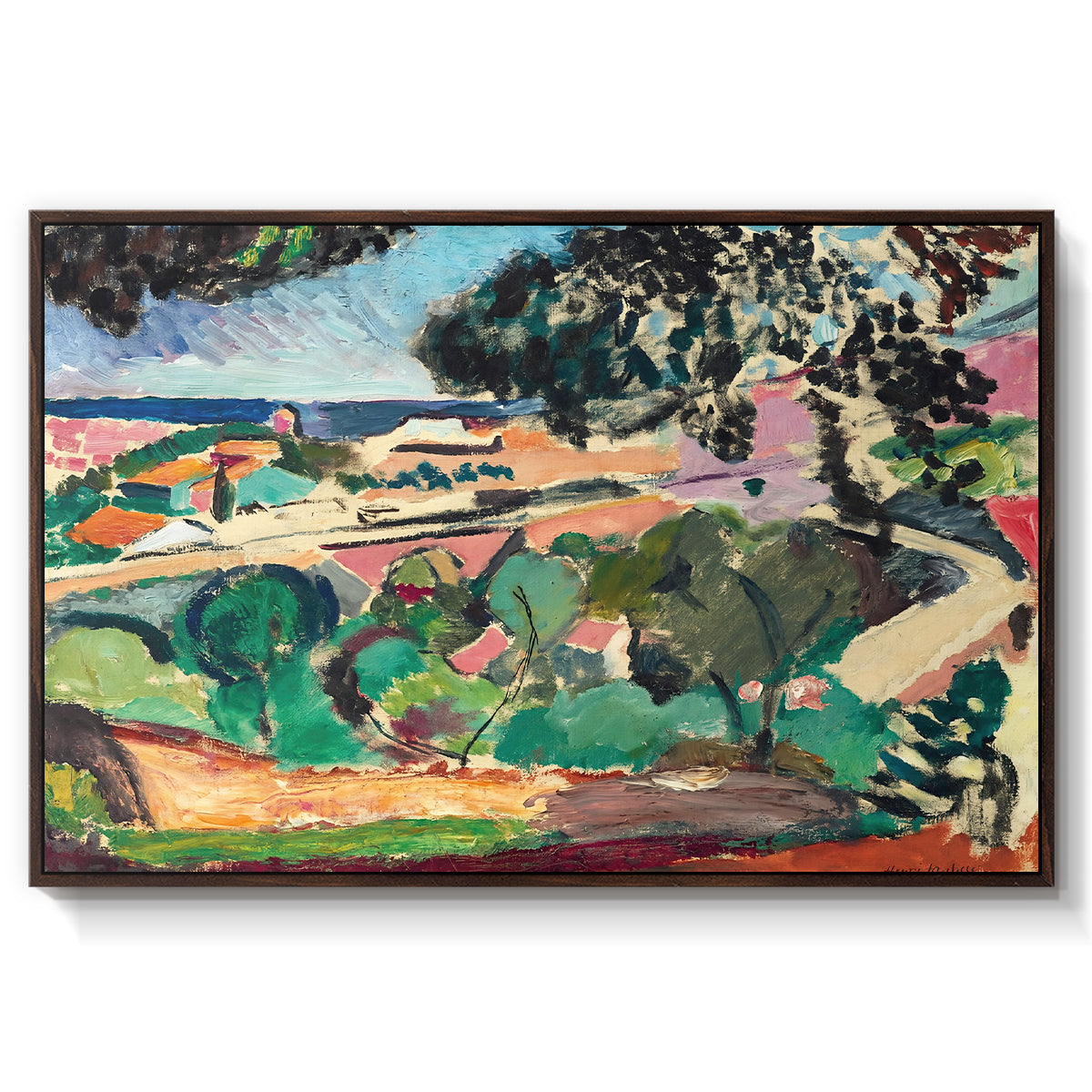 Landscape at Collioure, 1907 - Floater Framed Canvas Print