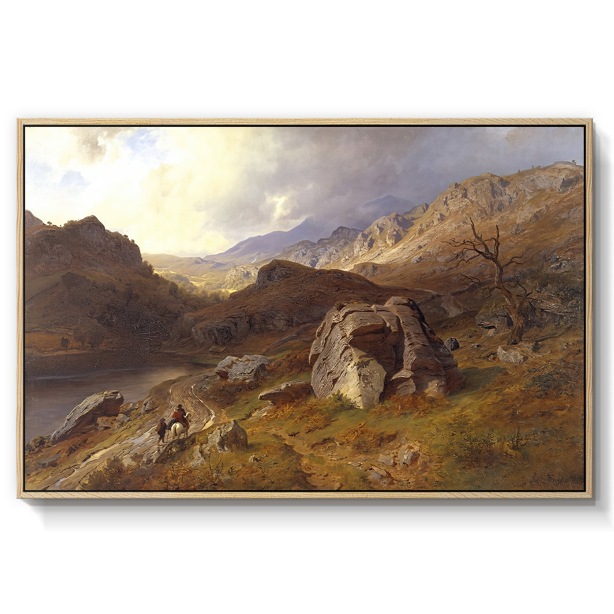 Lledr Valley in Wales, 1864 - Floater Framed Canvas Print