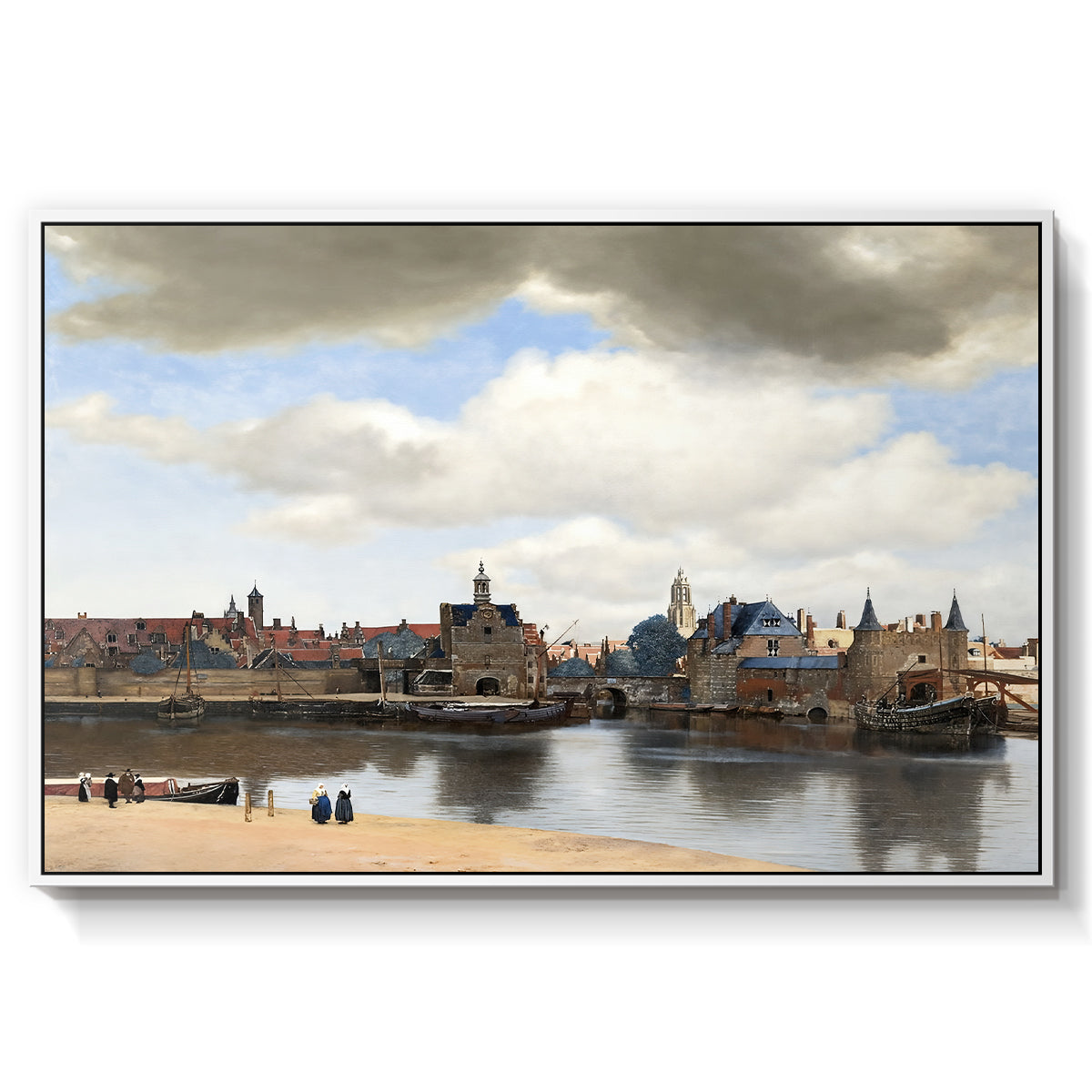 View of Delft, c. 1660-1661 - Floater Framed Canvas Print