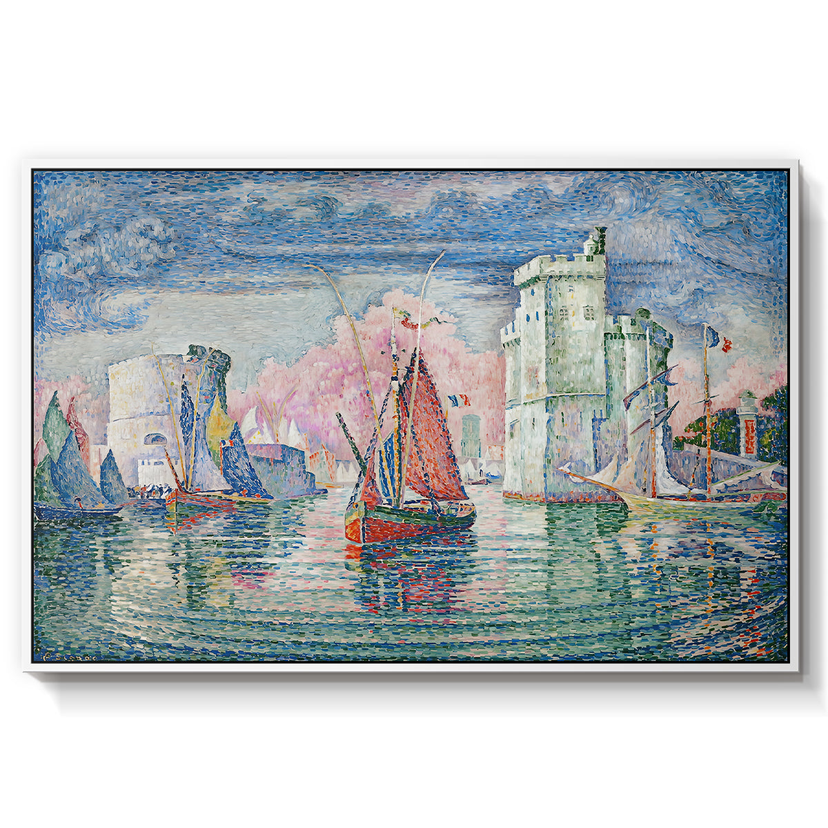 Entrance to the Port of La Rochelle, 1921 - Floater Framed Canvas Print