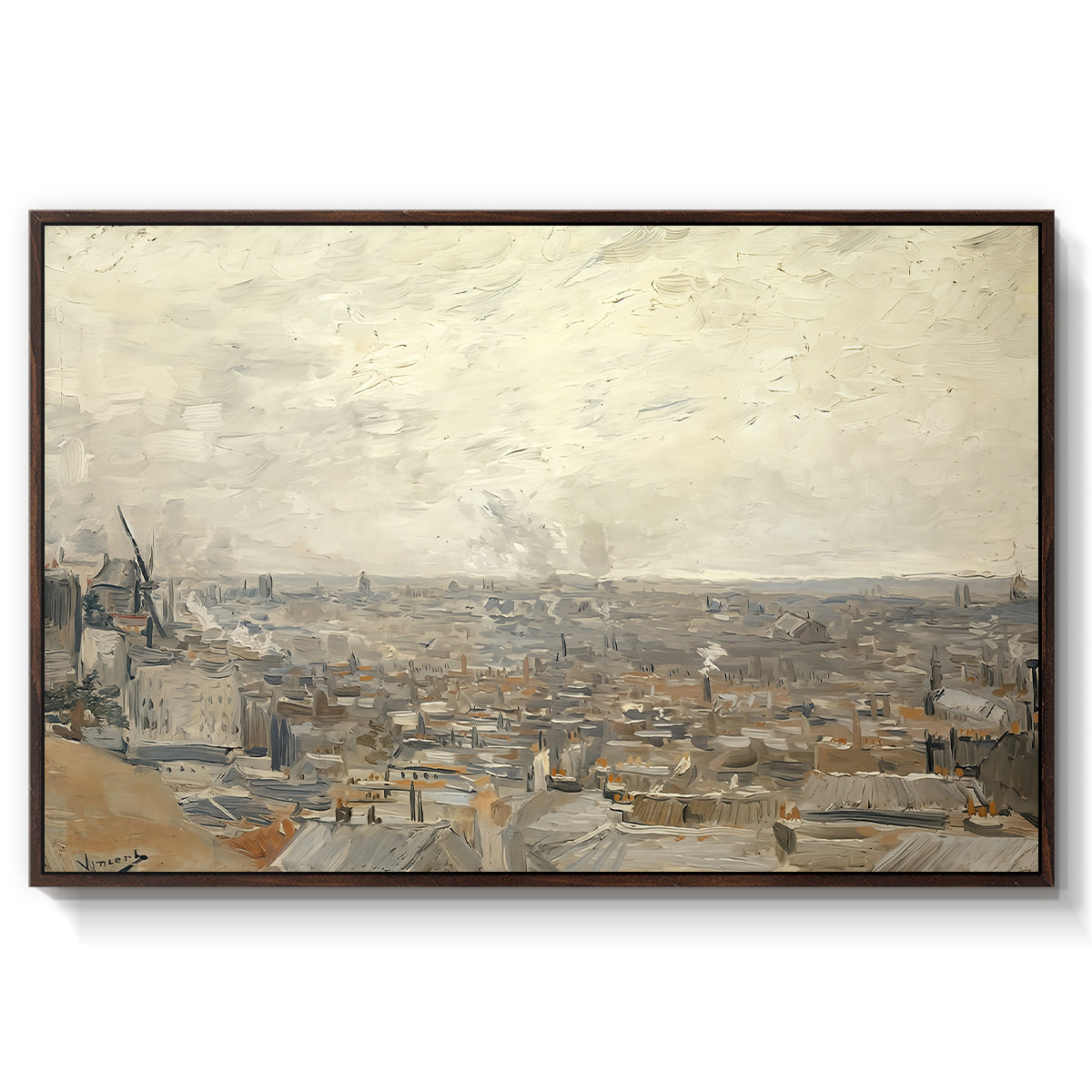 View from Montmartre, 1886 - Floater Framed Canvas Print