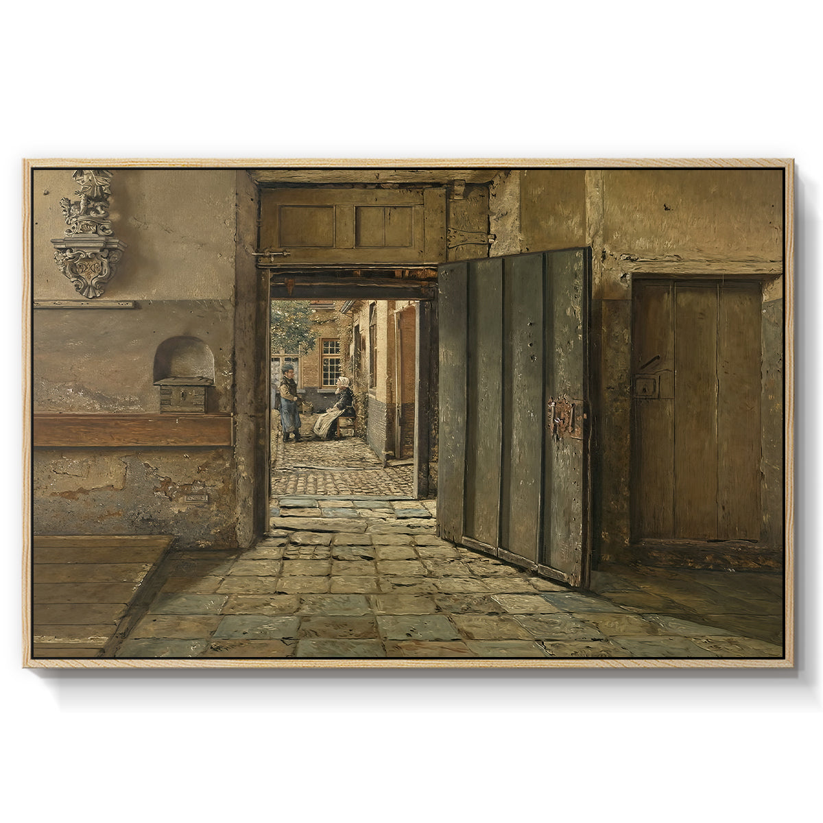 The Conversation, 1884 - Floater Framed Canvas Print