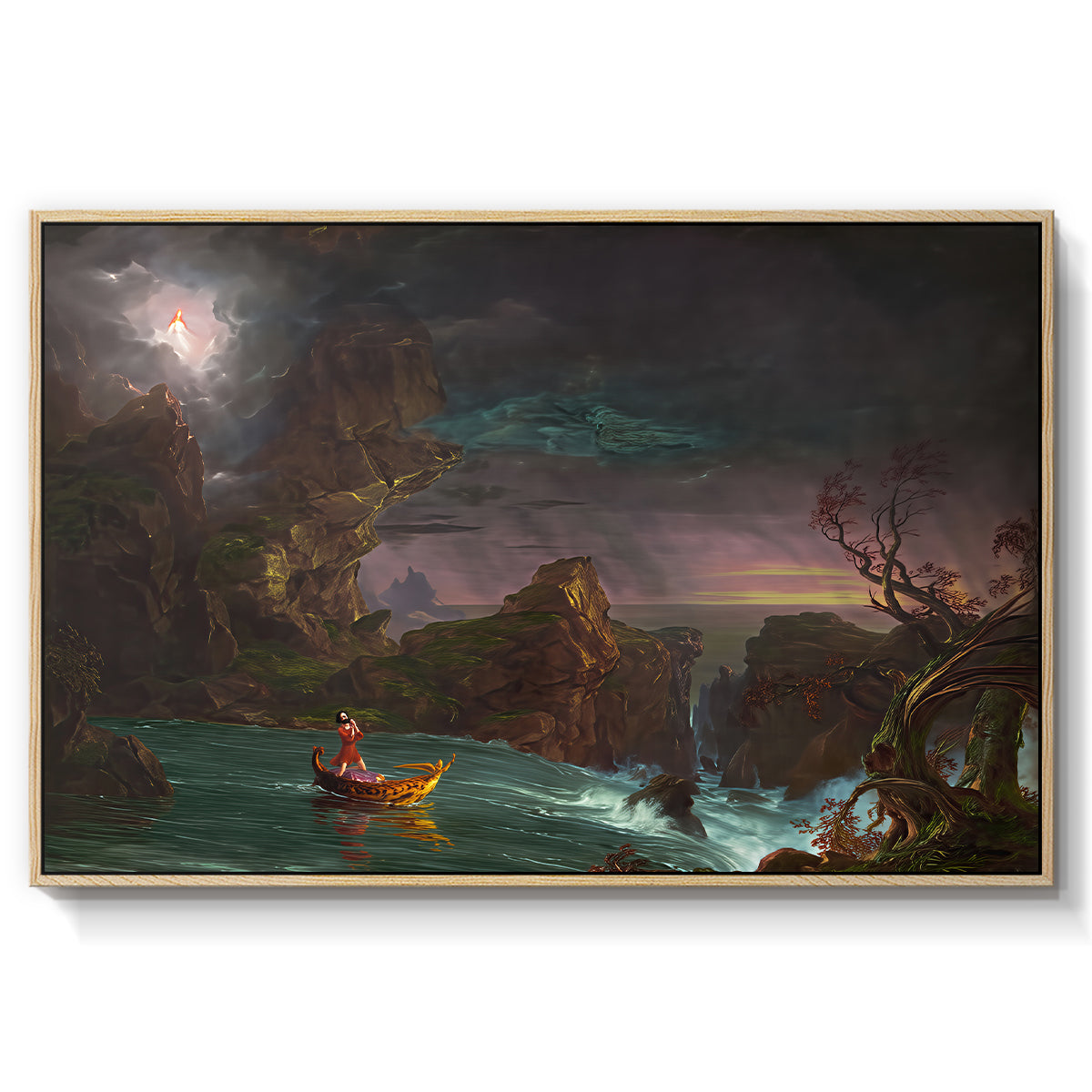 The Voyage of Life: Manhood, 1842 - Floater Framed Canvas Print