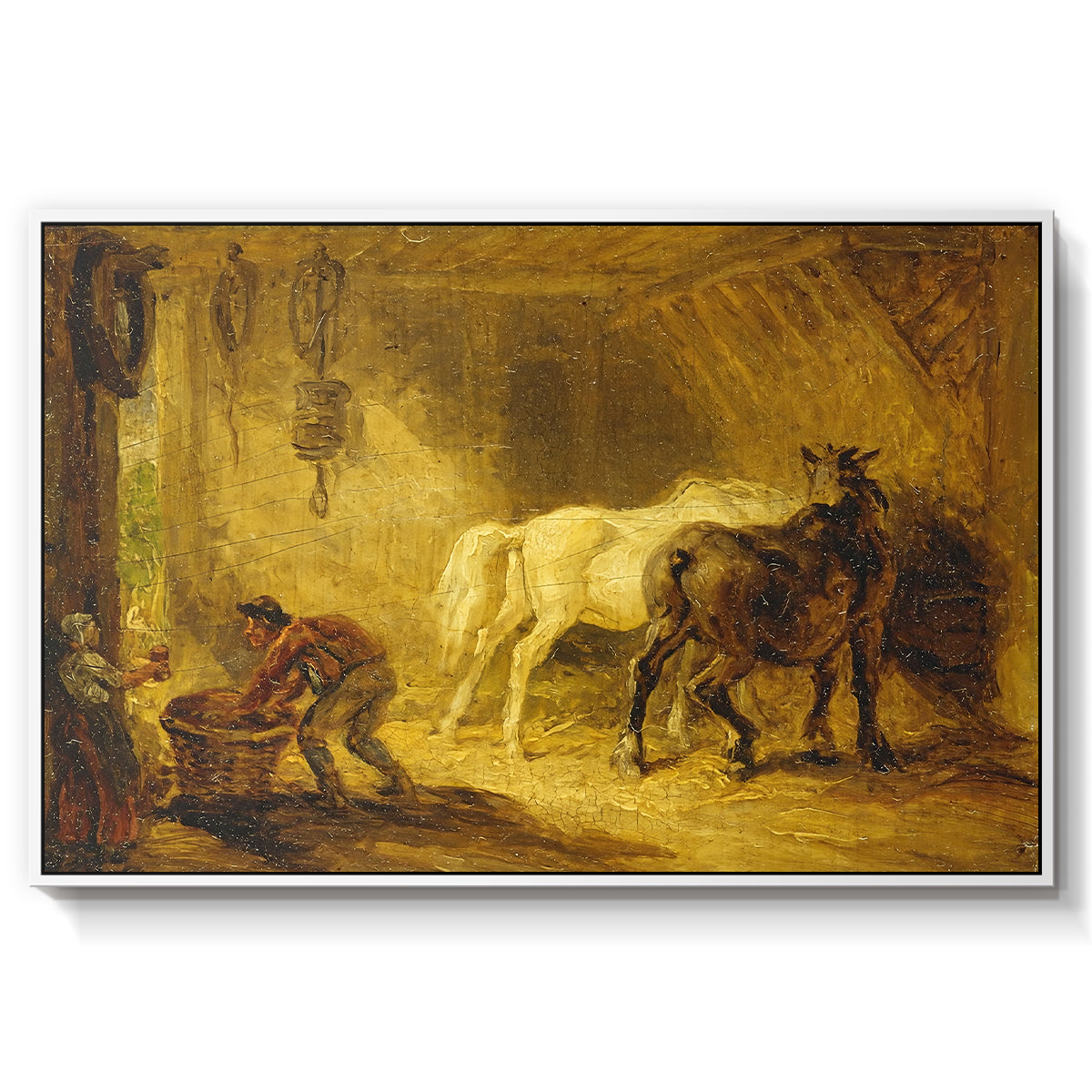 Heath Ewe and Lambs, 1810 - Floater Framed Canvas Print