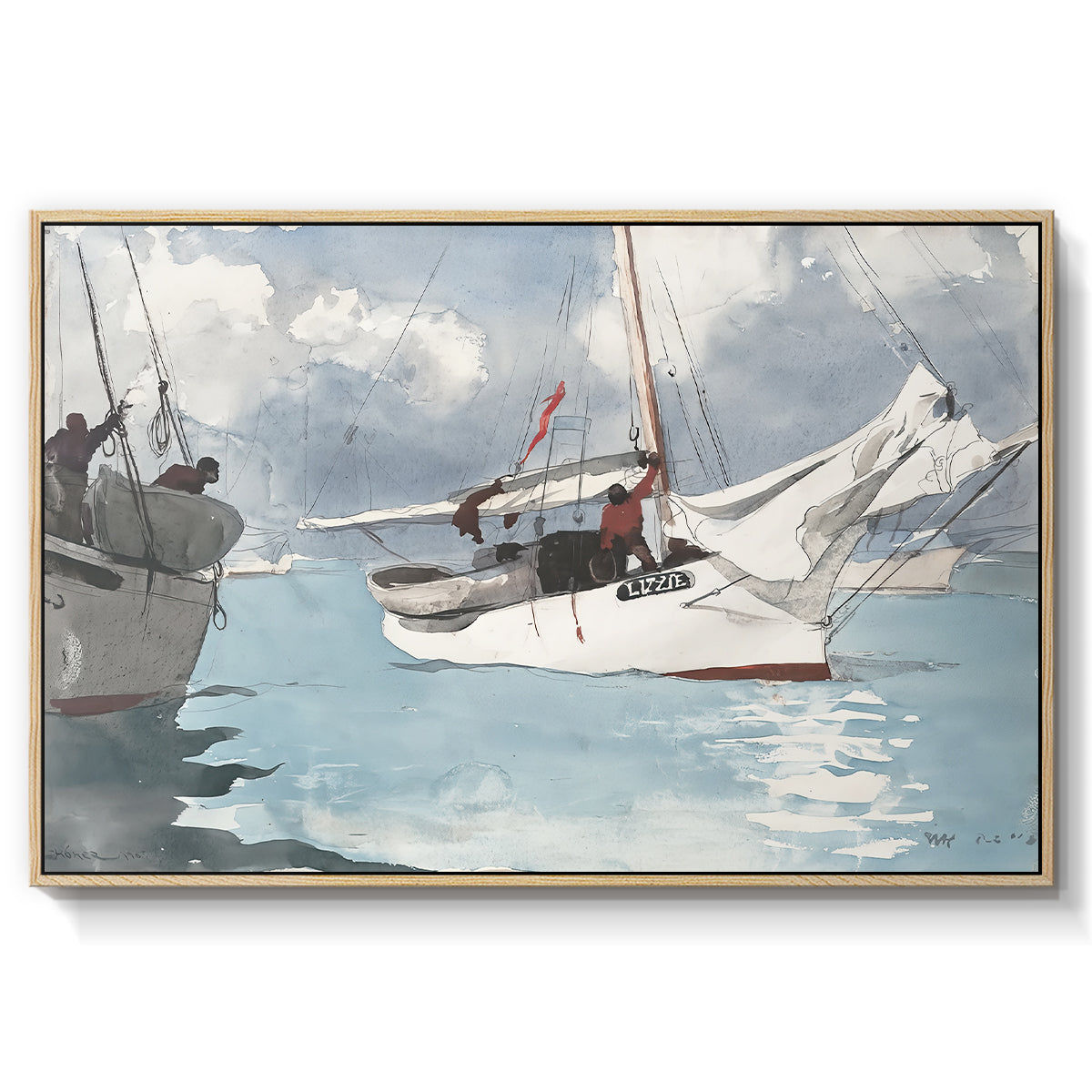 Fishing Boats, Key West, 1903 - Floater Framed Canvas Print