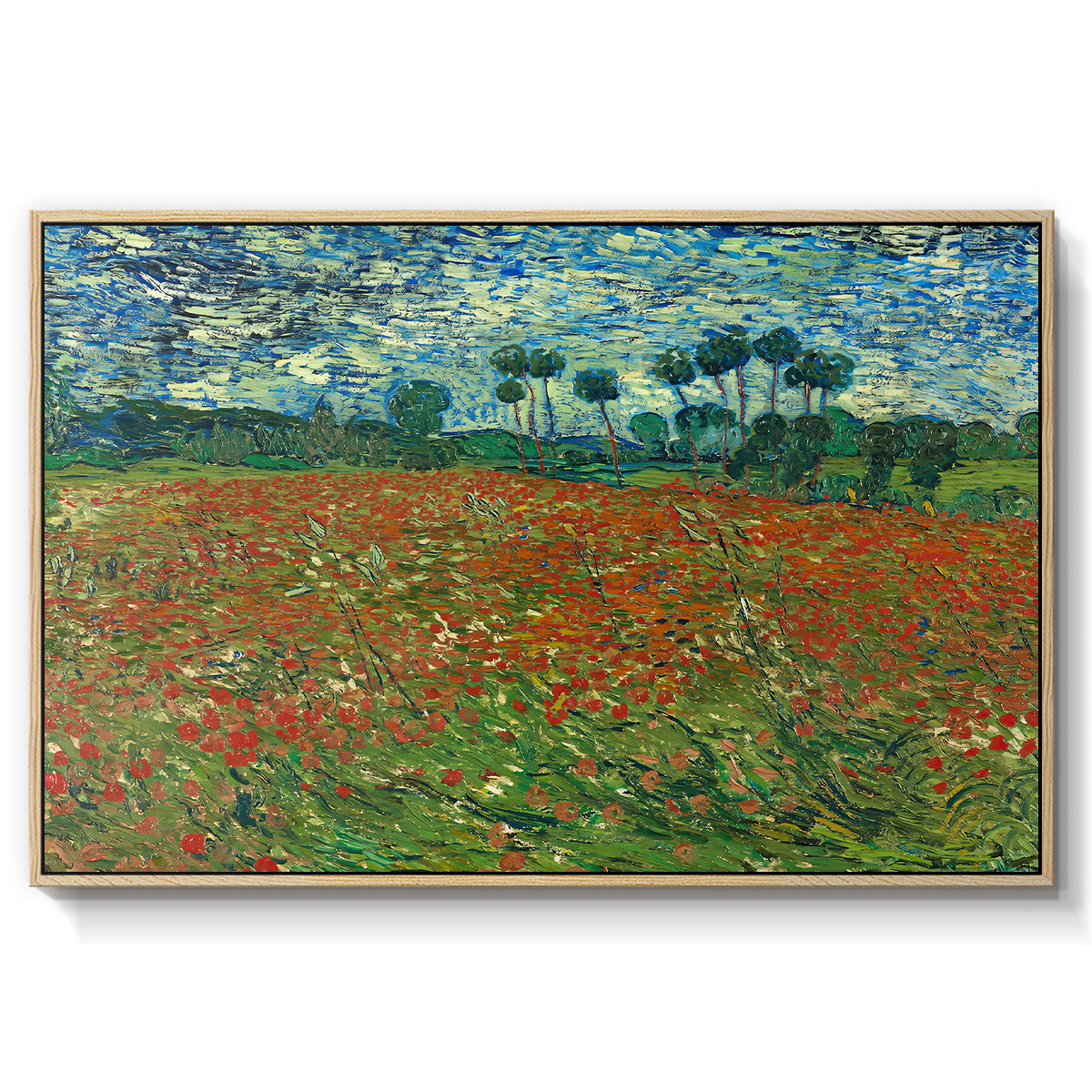 Field with Poppies, 1889 - Floater Framed Canvas Print