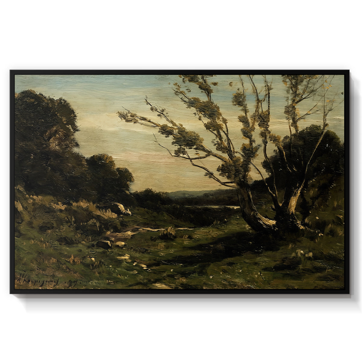 Morning in the Nievre, 1877 - Floater Framed Canvas Print