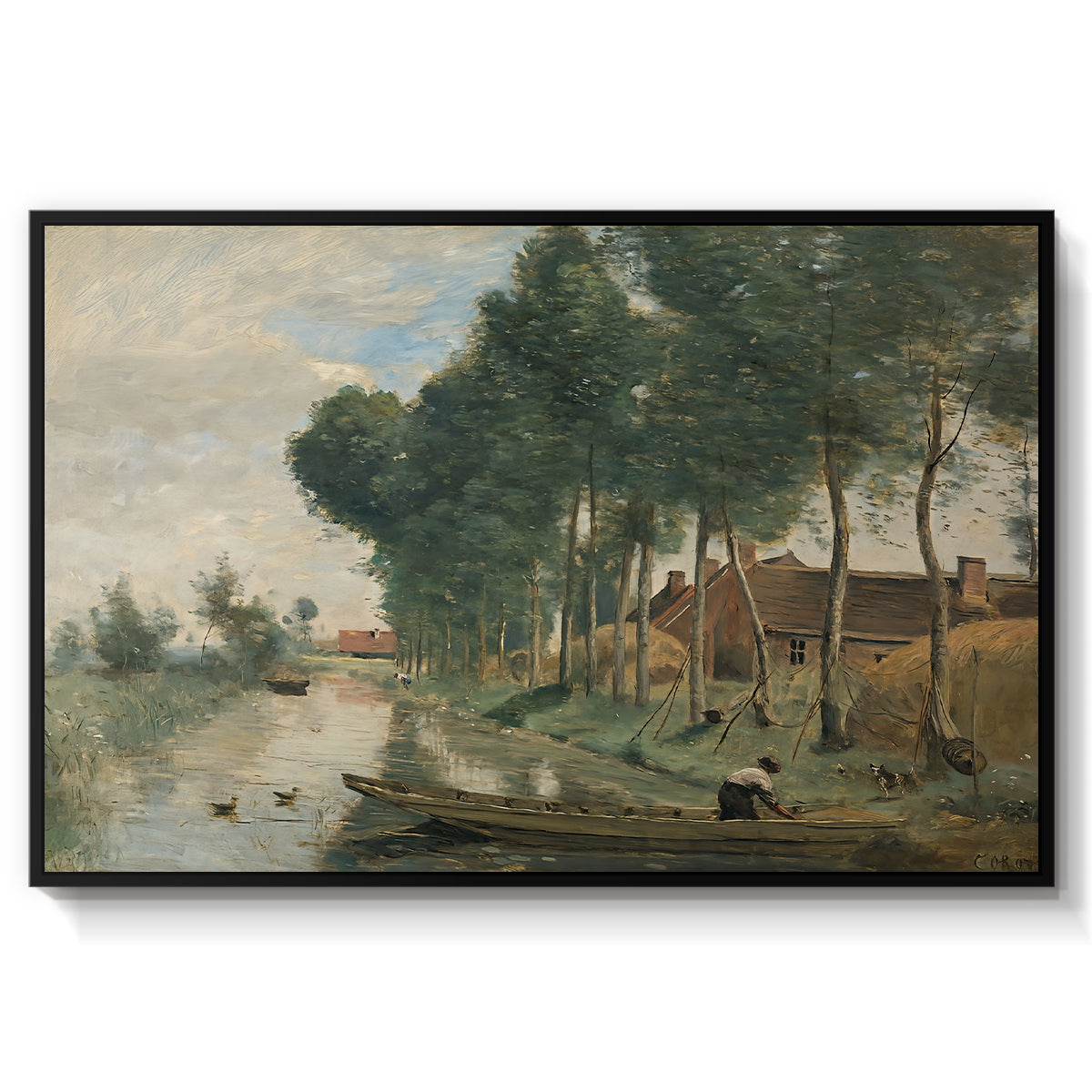 Landscape at Arleux-du-Nord, c. 1871-1874 - Floater Framed Canvas Print