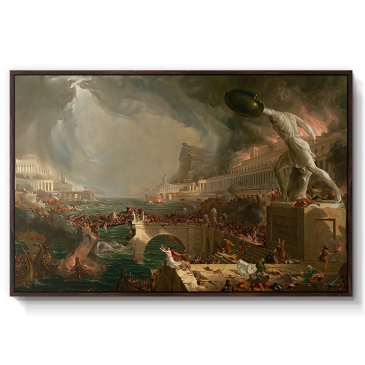 The Course of Empire: Destruction, 1836 - Floater Framed Canvas Print