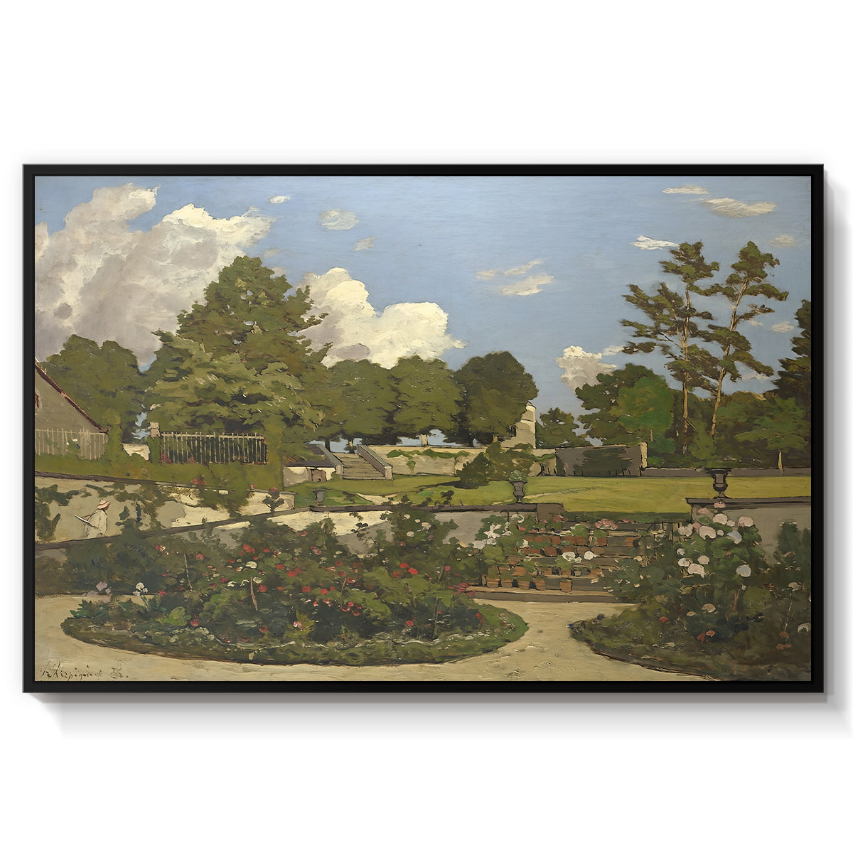 The Painter's Garden at Saint-Privé, 1886 - Floater Framed Canvas Print