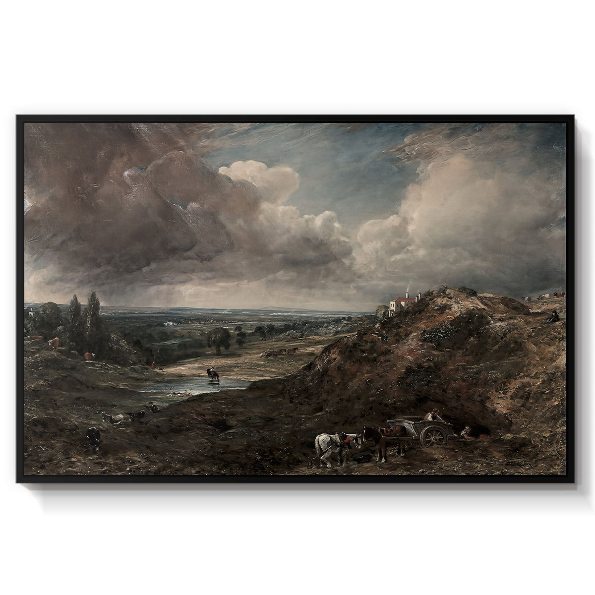 Branch Hill Pond, Hampstead Heath, c. 1828 - Floater Framed Canvas Print