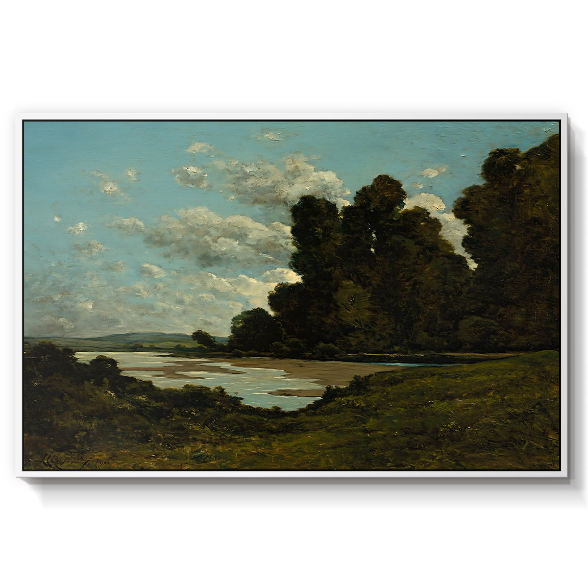 The River Loire at Nevers, 1901 - Floater Framed Canvas Print