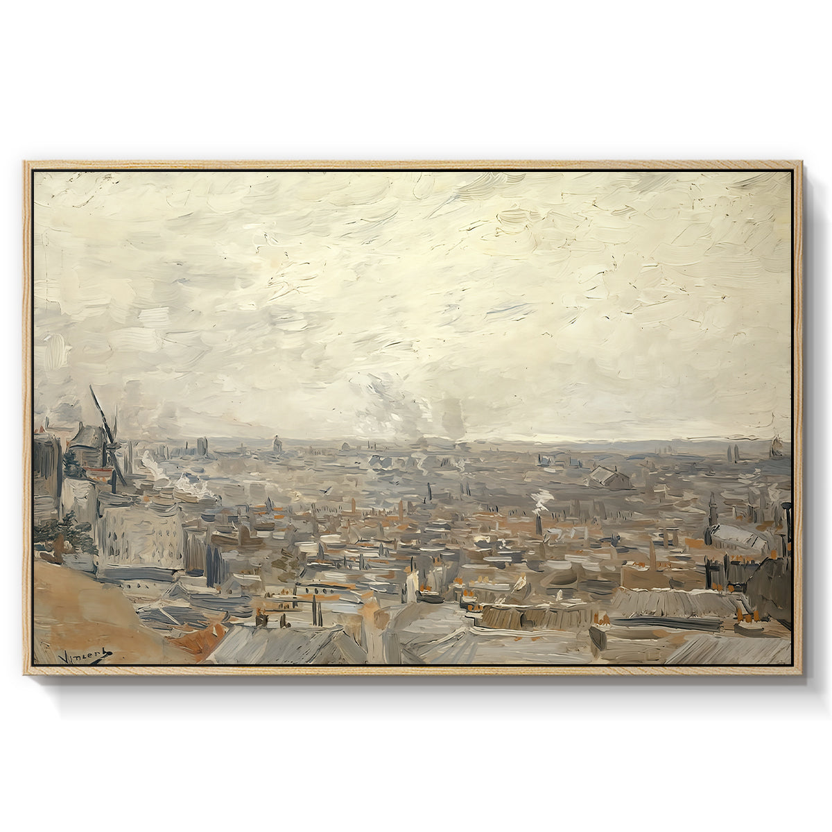 View from Montmartre, 1886 - Floater Framed Canvas Print
