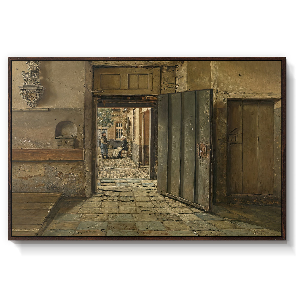 The Conversation, 1884 - Floater Framed Canvas Print