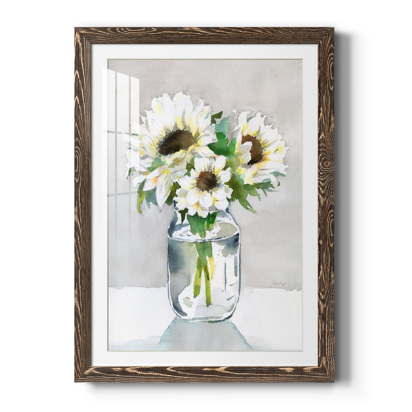 Sunflower II - Premium Framed Print - Distressed Barnwood Frame - Ready to Hang