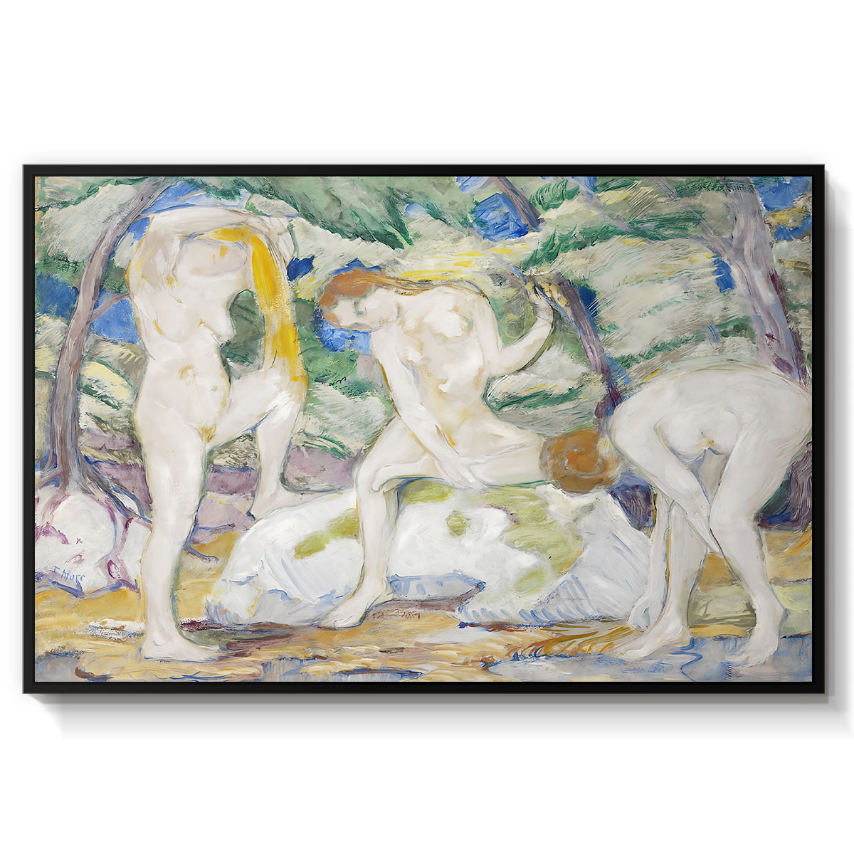 Bathing Women, 1910 - Floater Framed Canvas Print