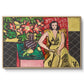Seated Woman with a Vase of Amaryllis, 1941 - Floater Framed Canvas Print