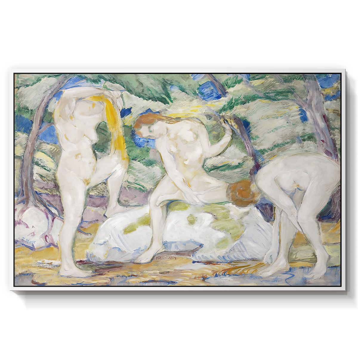 Bathing Women, 1910 - Floater Framed Canvas Print