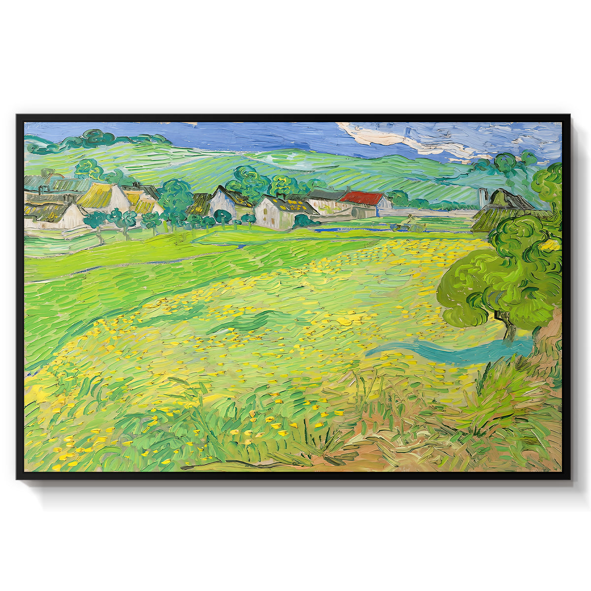 Les Vessenots in Auvers, 1890 - Floater Framed Canvas Print