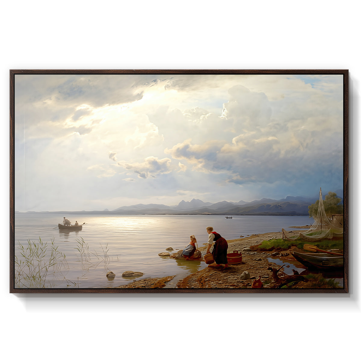 On the Banks of the Chiemsee, 1871 - Floater Framed Canvas Print