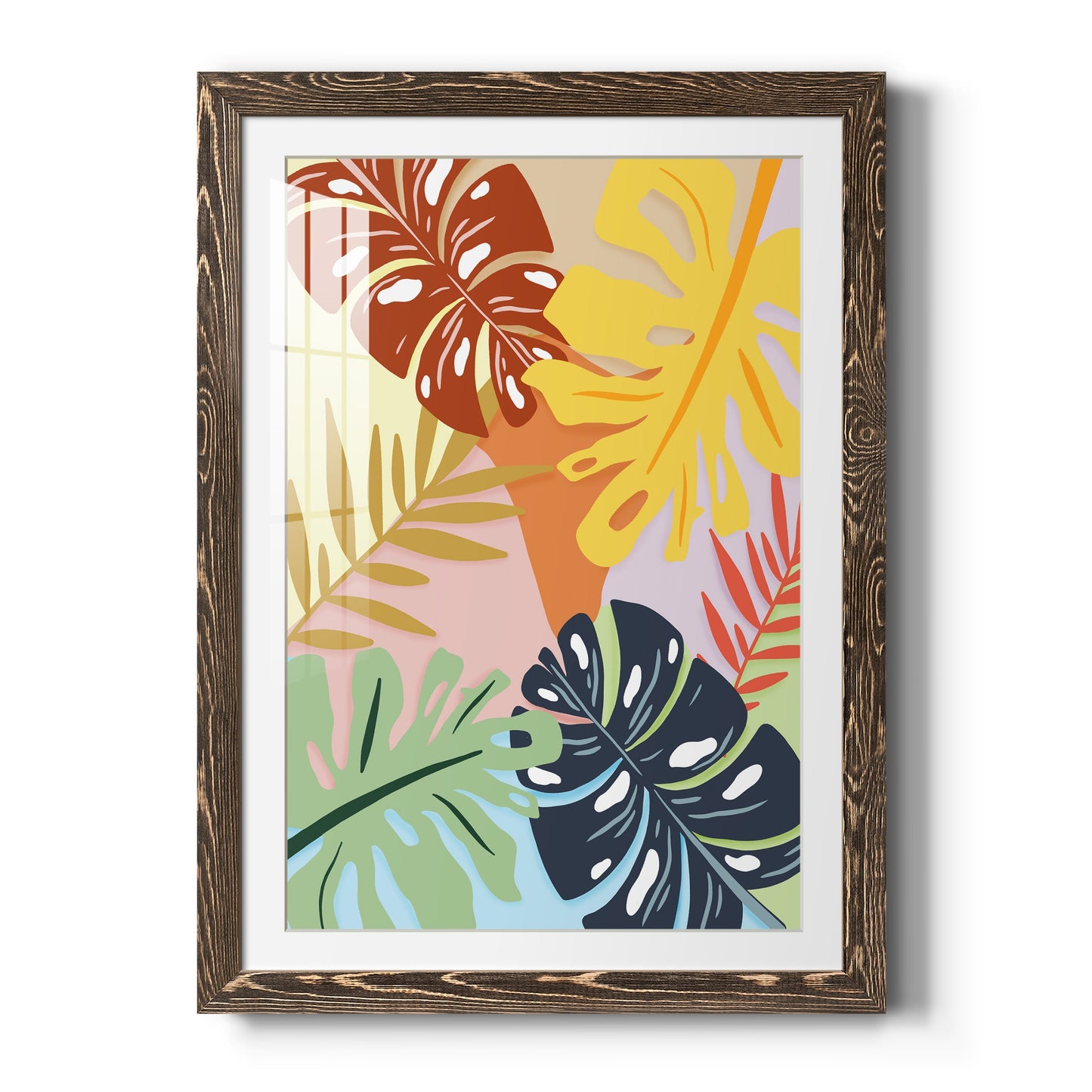 Tropical Foliage II - Premium Framed Print - Distressed Barnwood Frame - Ready to Hang