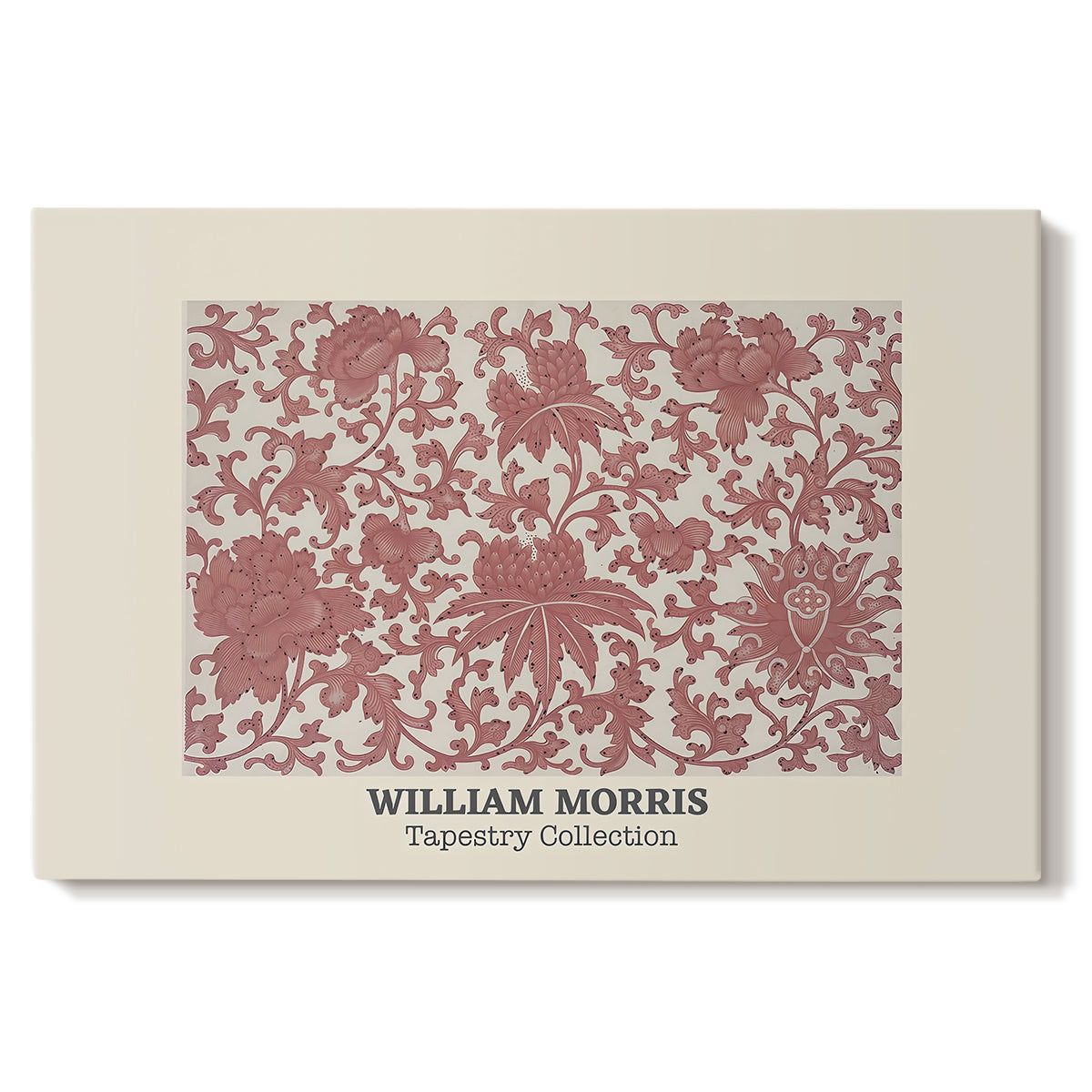 Canvas art print portraying a repeating ornamental pattern with floral and geometric elements arranged in horizontal bands, set against a white background