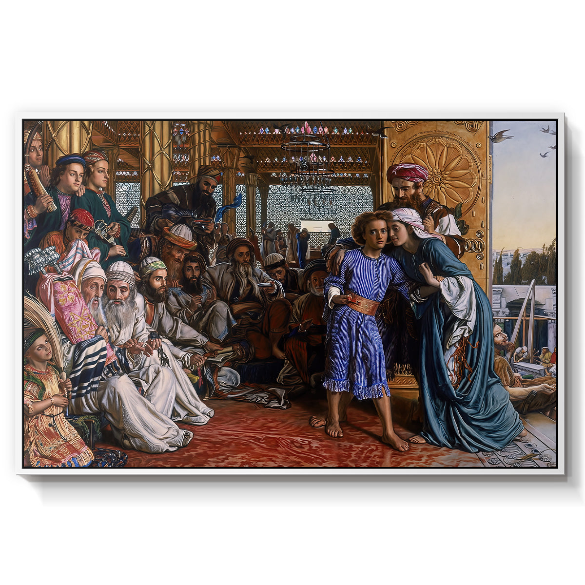 The Finding of the Saviour in the Temple, 1854-1860 - Floater Framed Canvas Print