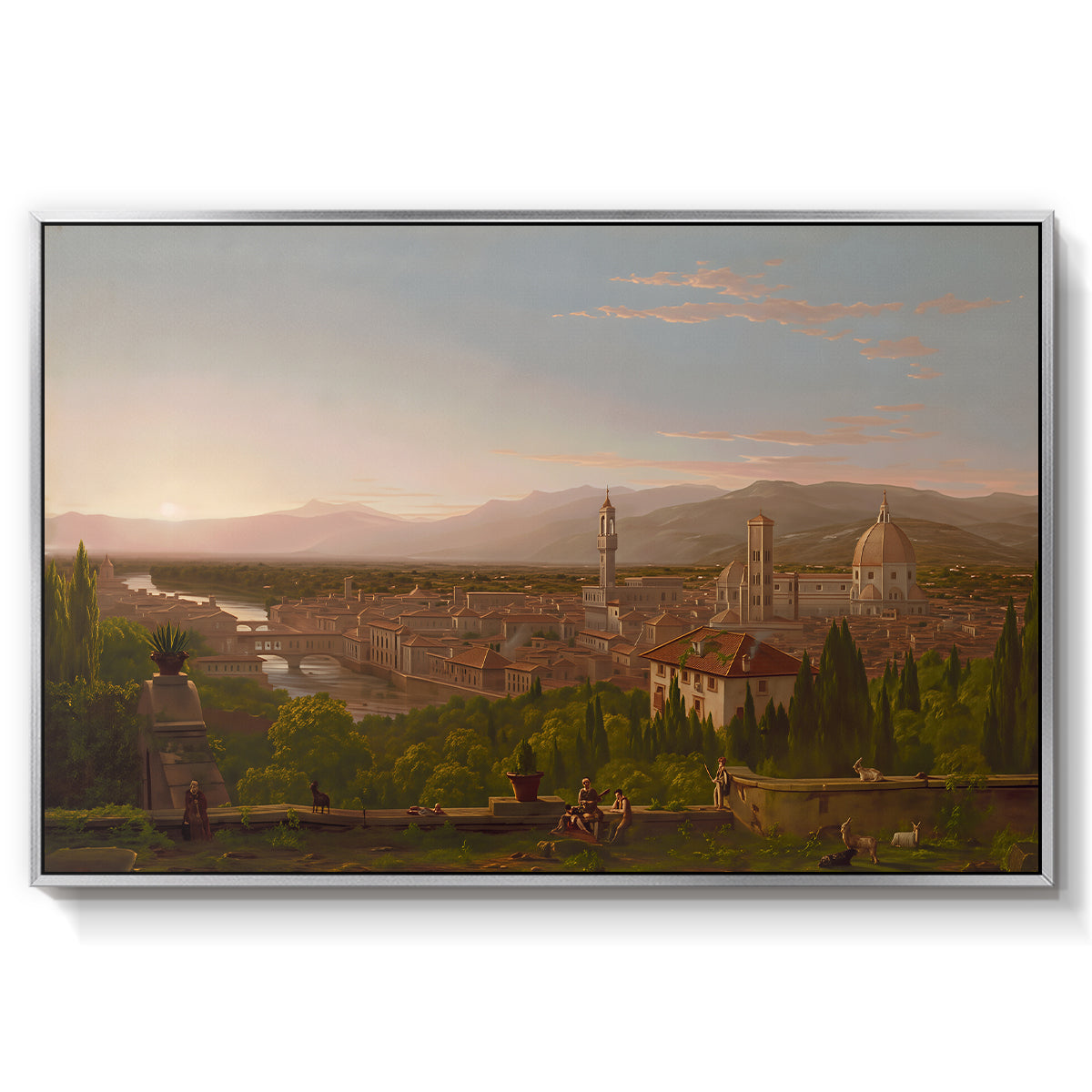 View of Florence from San Miniato, 1837 - Floater Framed Canvas Print