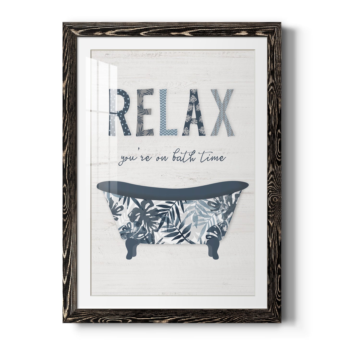 Palm Bath I - Barnwood Framed Art Print
