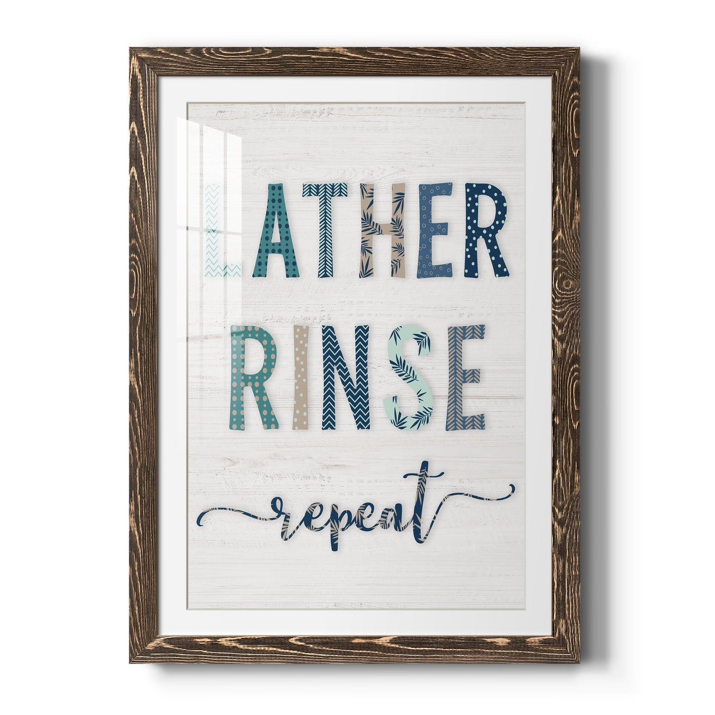 Lather Rinse Repeat - Barnwood Framed Art Print