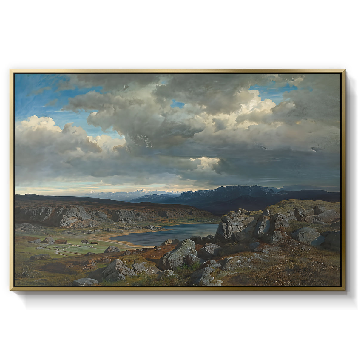 Norwegian Highlands, 1857 - Floater Framed Canvas Print
