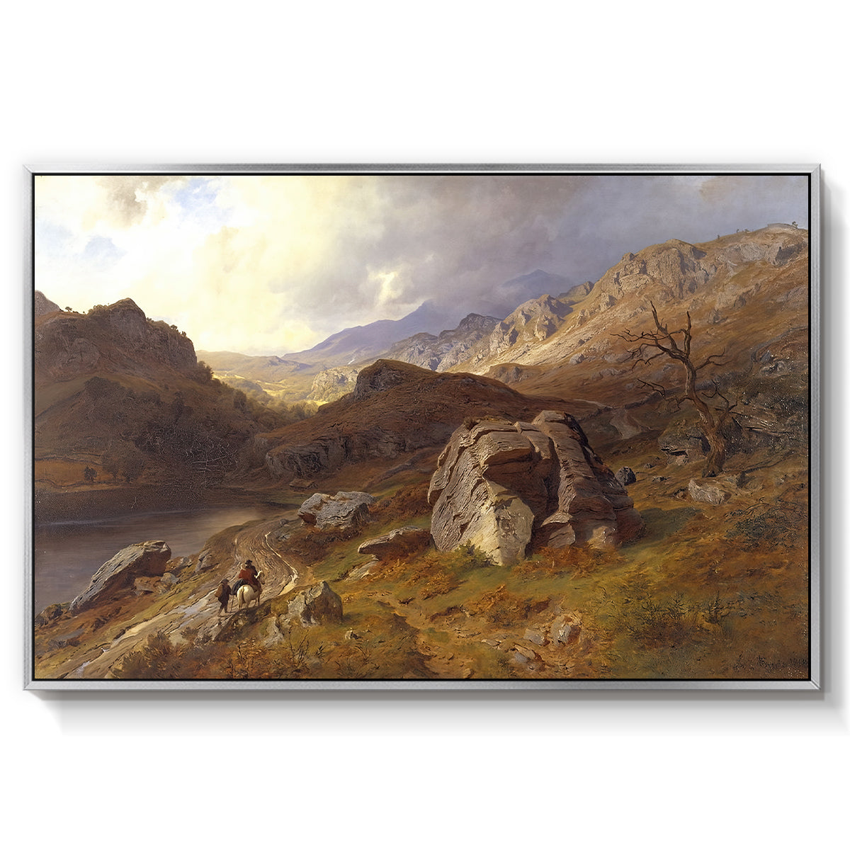 Lledr Valley in Wales, 1864 - Floater Framed Canvas Print