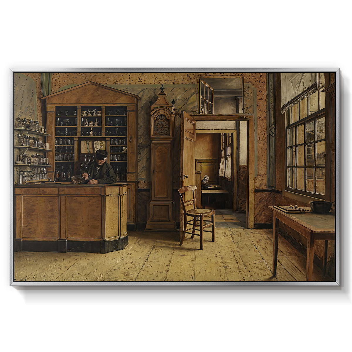 The Old Inn 'Het Loodshuis' in Antwerp, 1877 - Floater Framed Canvas Print