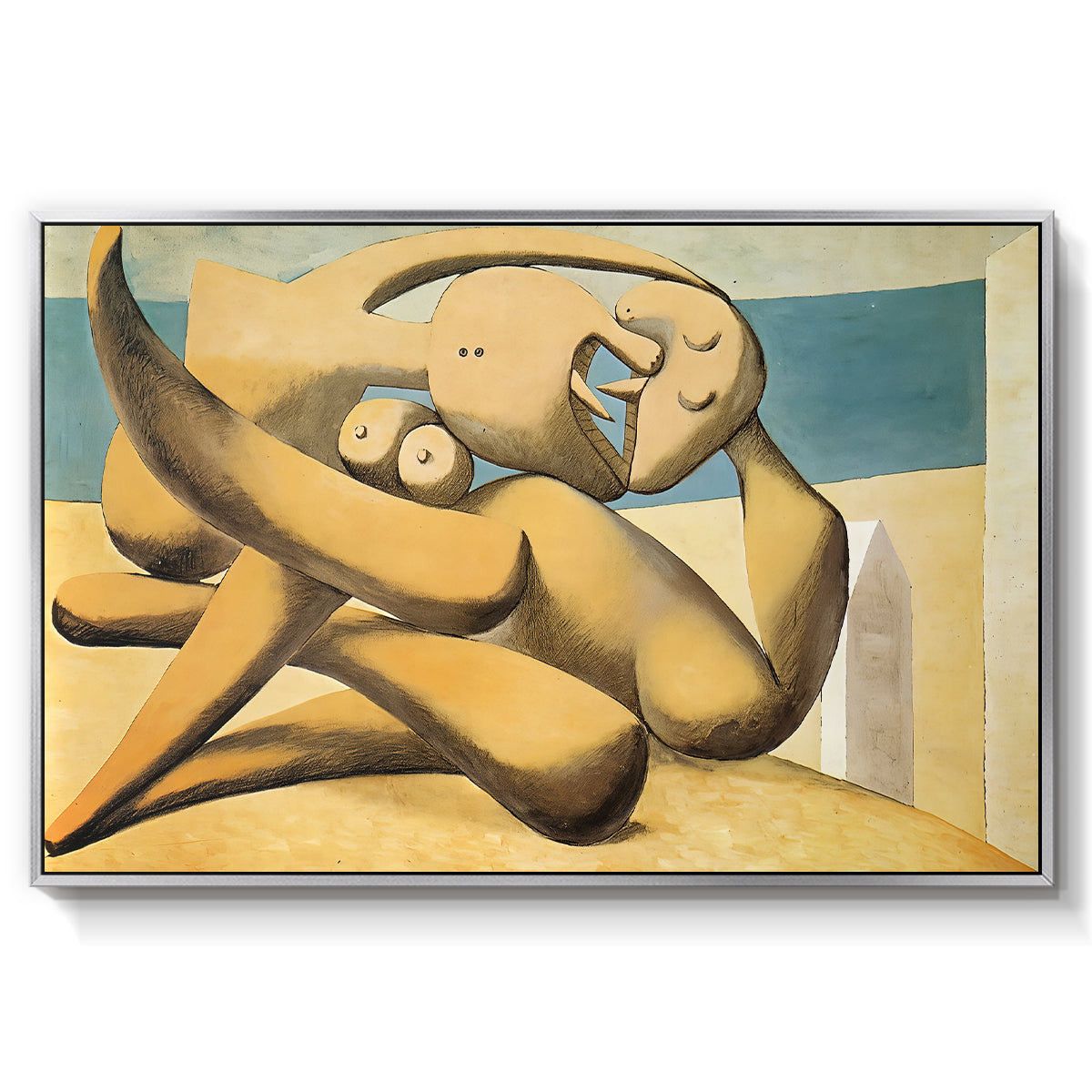 Figures at the Seaside (The Kiss), 1931 - Floater Framed Canvas Print