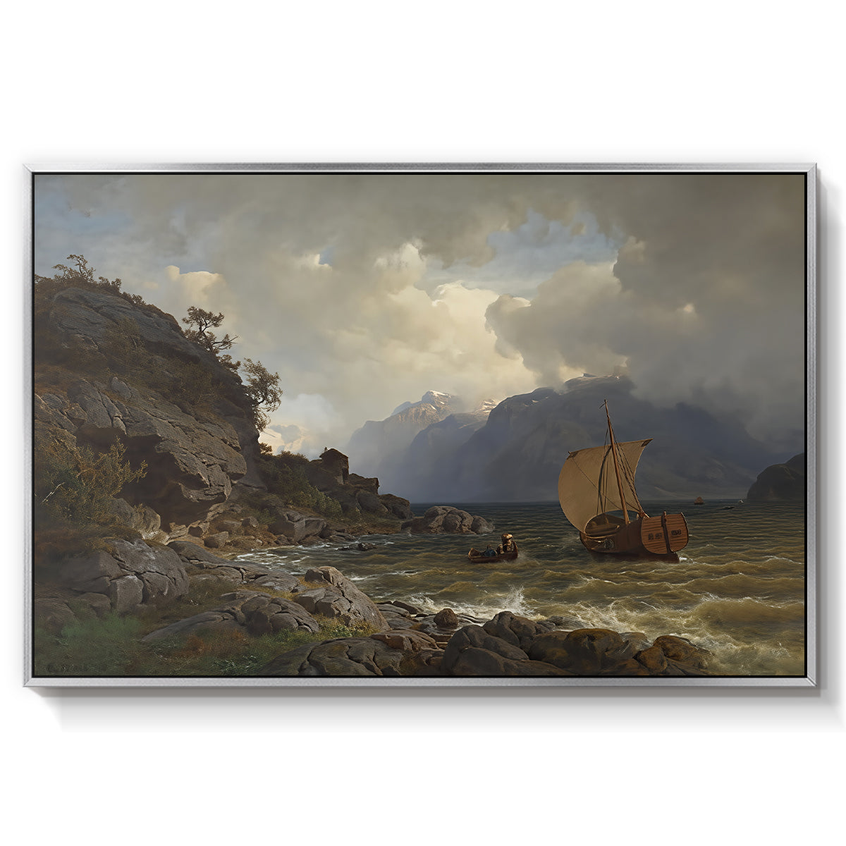 From the Western Coast of Norway, 1862 - Floater Framed Canvas Print