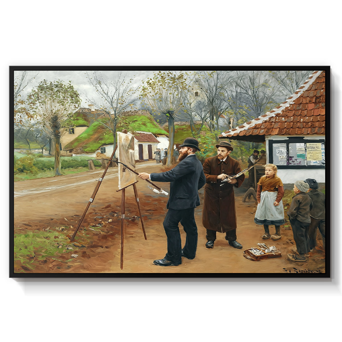 L. A. Ring Painting near Aasum Smithy, 1893 - Floater Framed Canvas Print