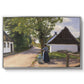 Danish Village Street with Woman and Milkman, 1880 - Floater Framed Canvas Print