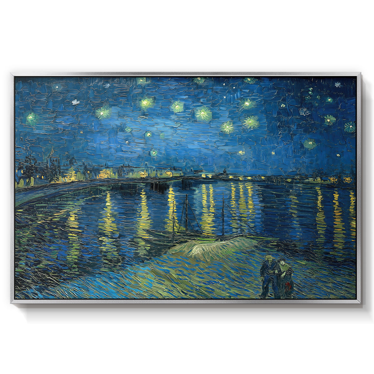 Starry Night Over the Rhône, 1888 - Floater Framed Canvas Print