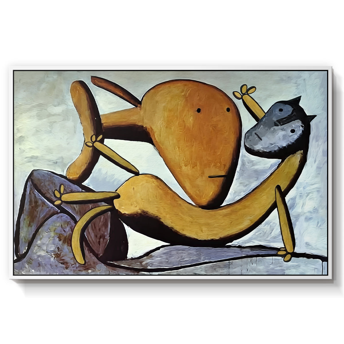 Cat and Big Fish, c. 1931 - Floater Framed Canvas Print