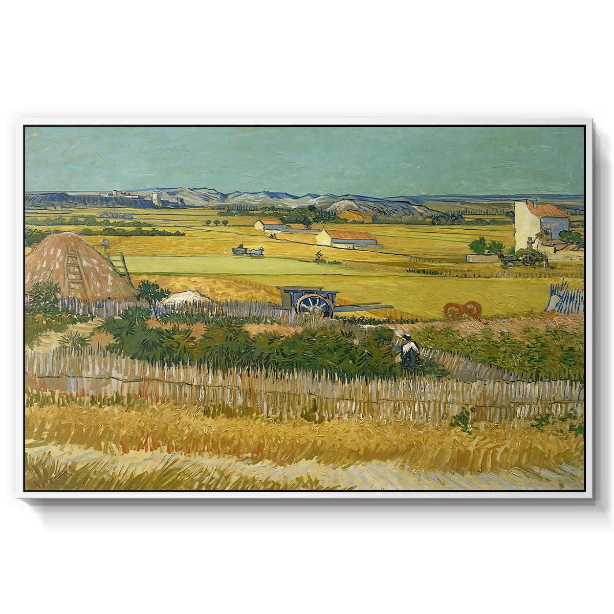 The Harvest, 1888 - Floater Framed Canvas Print