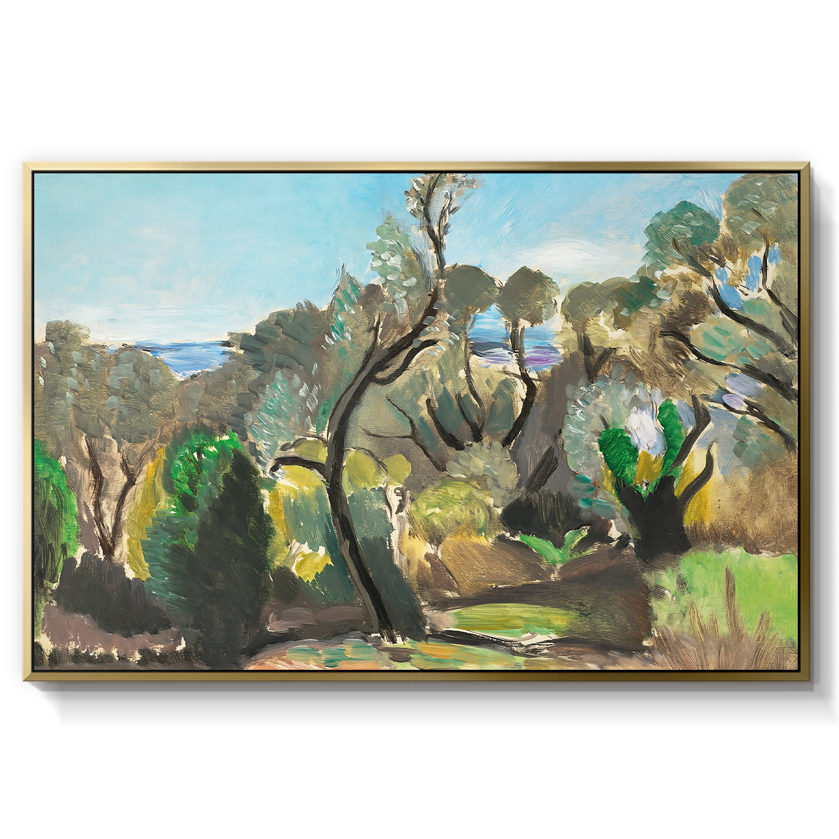 Landscape near Nice, c. 1918 - Floater Framed Canvas Print