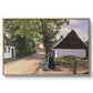 Danish Village Street with Woman and Milkman, 1880 - Floater Framed Canvas Print