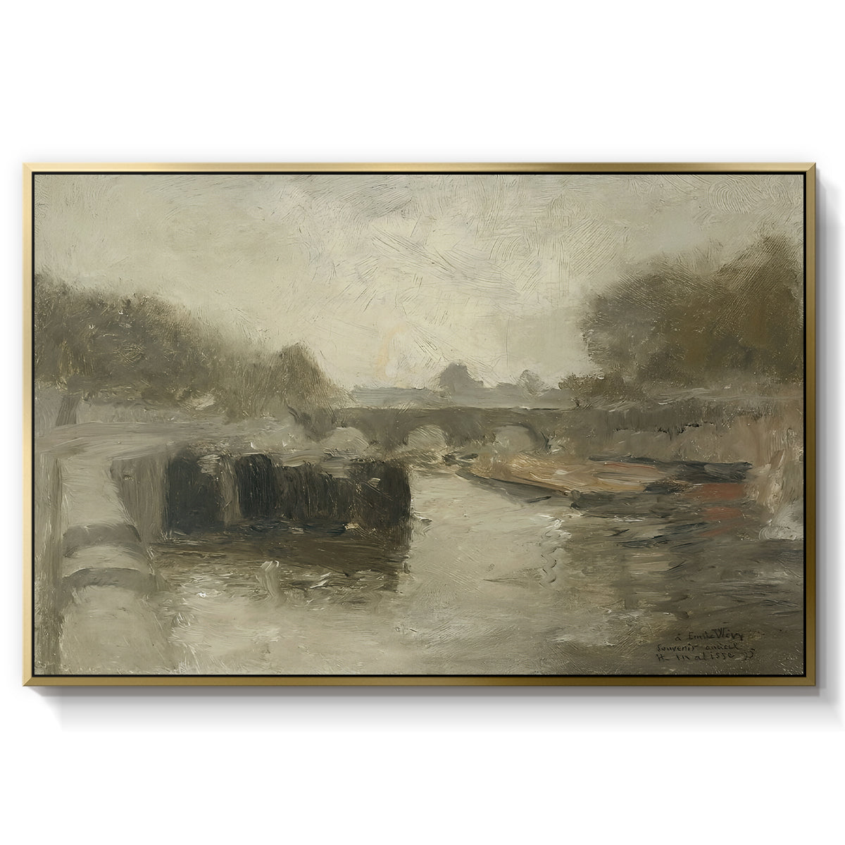 The Bridge (Le pont), 1895 - Floater Framed Canvas Print