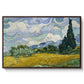 Wheat Field with Cypresses, 1889 - Floater Framed Canvas Print