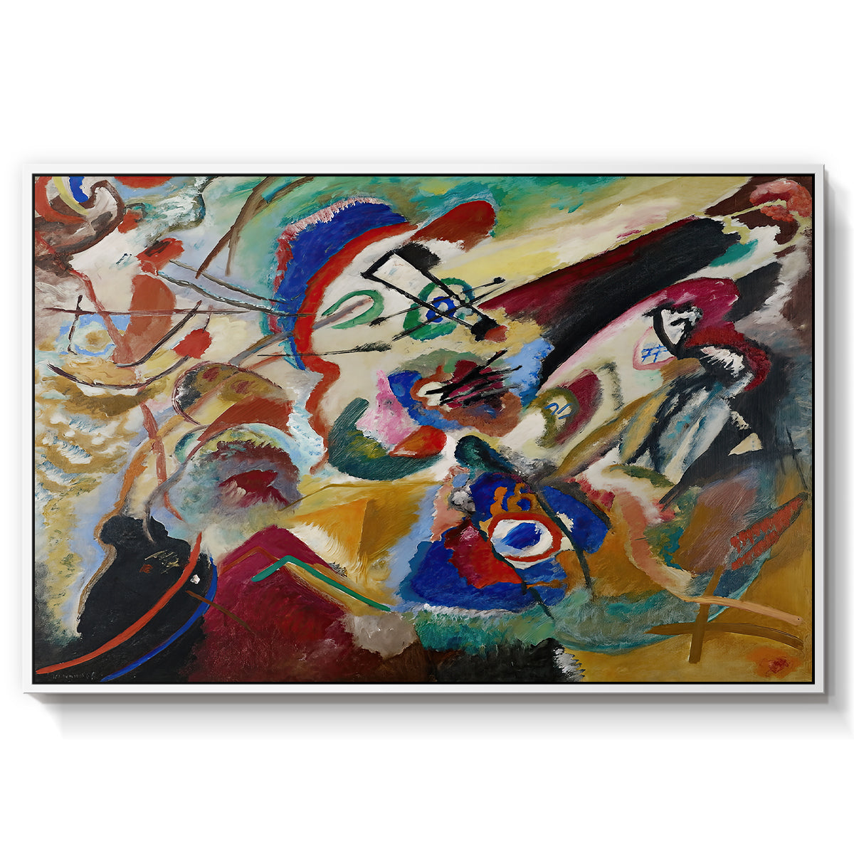 Fragment 2 for Composition VII, 1913 - Floater Framed Canvas Print